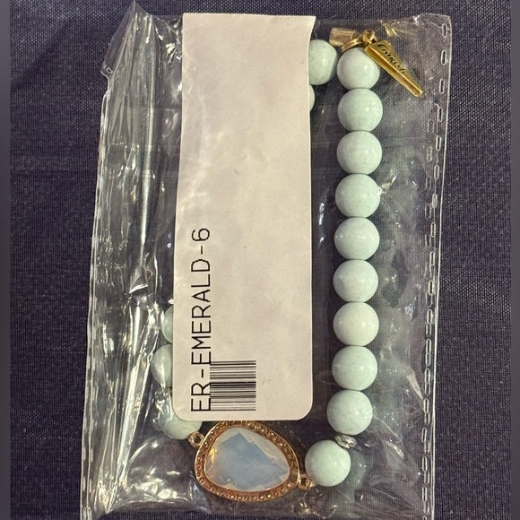 Erimish Opalite Gemstone Connector Bracelet • Mint Beads • New Sealed - Picture 3 of 5